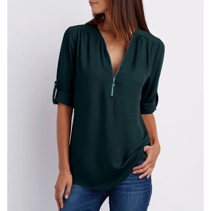 Gwen | Chic Zipper Blouse