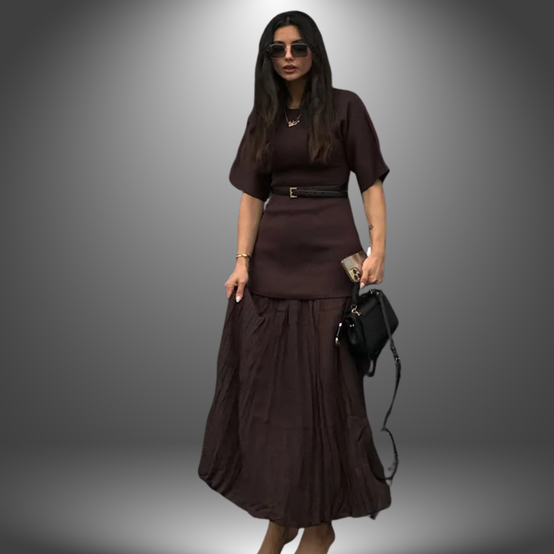 Lennox - Elegant Spliced Knitted Long Dress